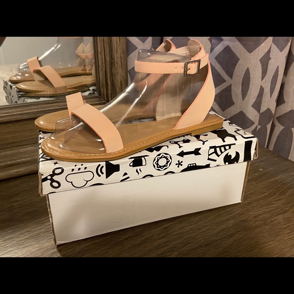 Bamboo blush ankle strap sandals